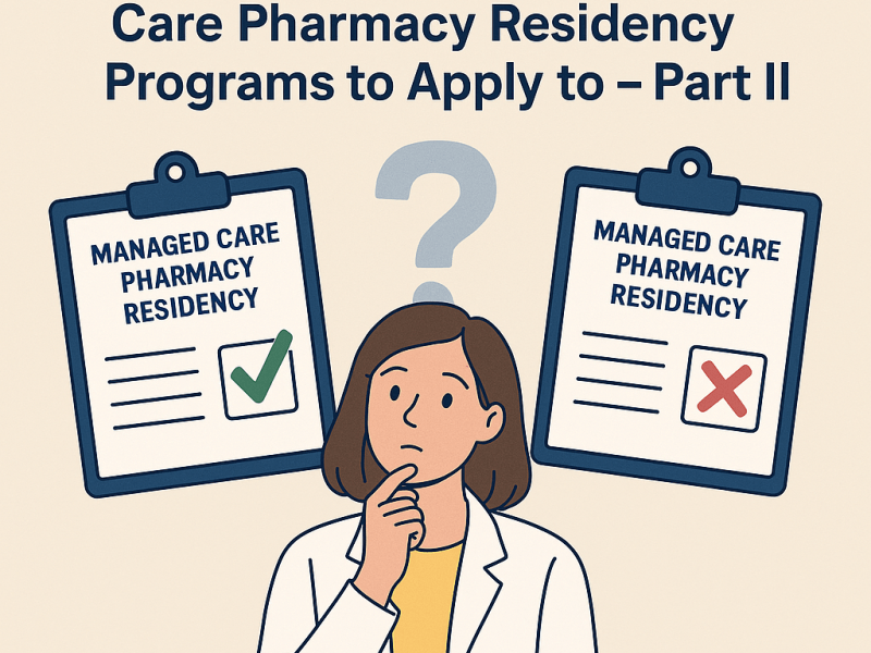 How I Decided What Managed Care Pharmacy Residency Programs to Apply to (Part&nbsp;II)